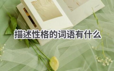 描述性格的词语有什么
