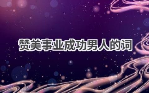 赞美事业成功男人的词