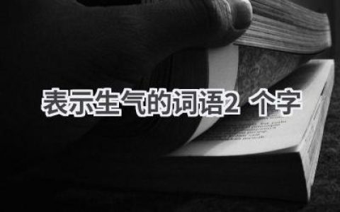 表示生气的词语2个字