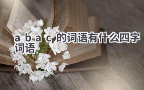 abac的词语有什么四字词语