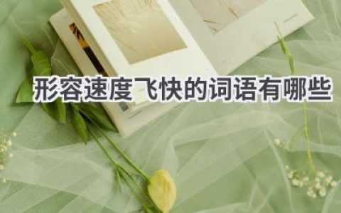 形容速度飞快的词语有哪些