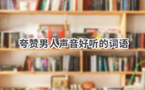 夸赞男人声音好听的词语