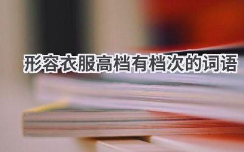 形容衣服高档有档次的词语