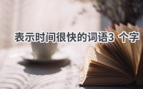 表示时间很快的词语3个字