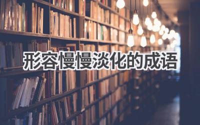 形容慢慢淡化的成语