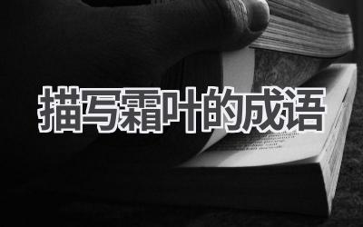 描写霜叶的成语