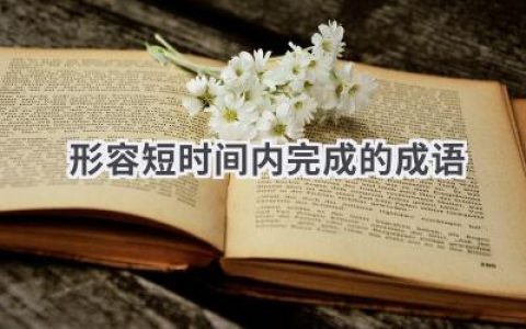 形容短时间内完成的成语