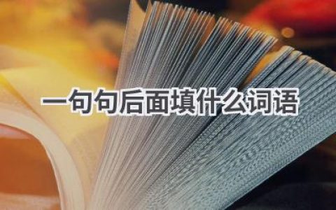 一句句后面填什么词语