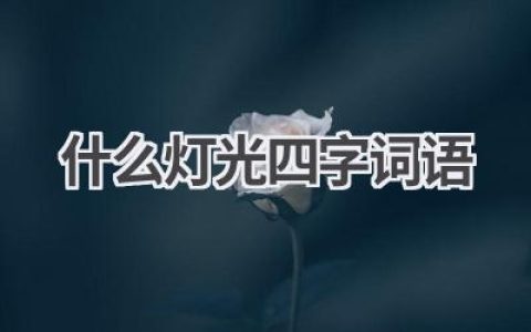什么灯光四字词语