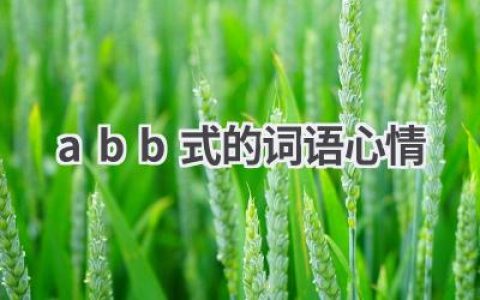 abb式的词语心情