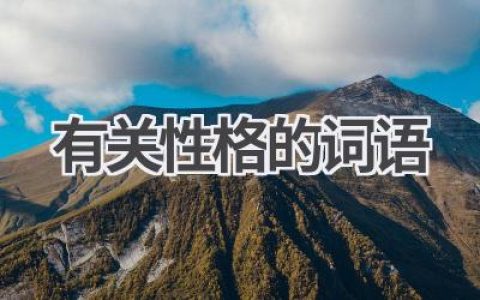 有关性格的词语