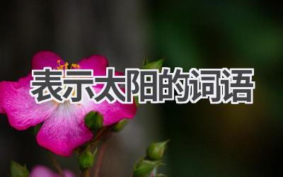 表示太阳的词语