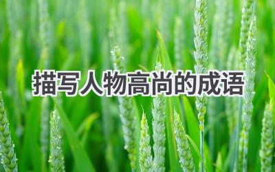 描写人物高尚的成语