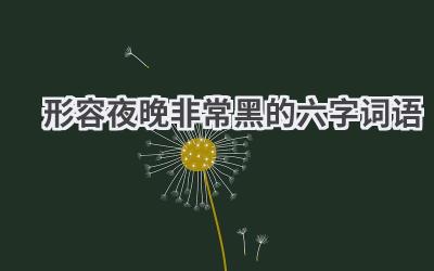 形容夜晚非常黑的六字词语