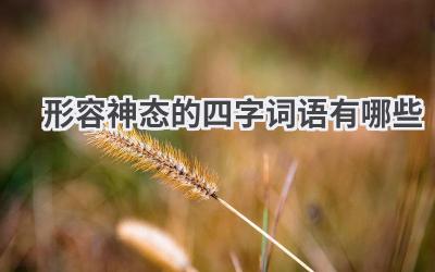 形容神态的四字词语有哪些