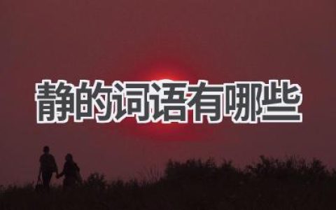 静的词语有哪些