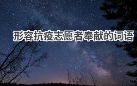 形容抗疫志愿者奉献的词语