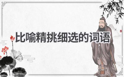 比喻精挑细选的词语