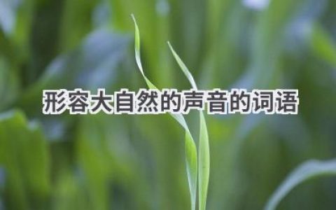 形容大自然的声音的词语