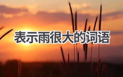 表示雨很大的词语