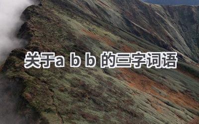 关于abb的三字词语