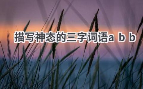 描写神态的三字词语abb