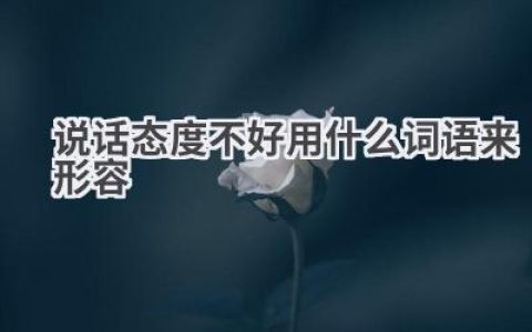 说话态度不好用什么词语来形容