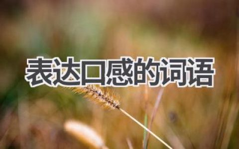 表达口感的词语