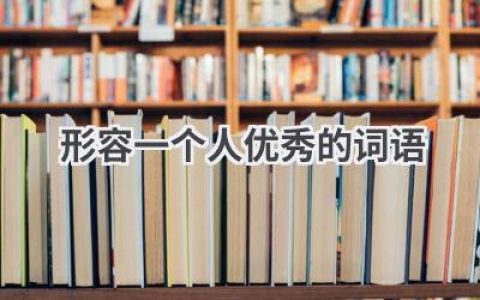 形容一个人优秀的词语