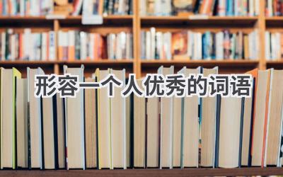形容一个人优秀的词语
