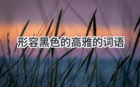 形容黑色的高雅的词语