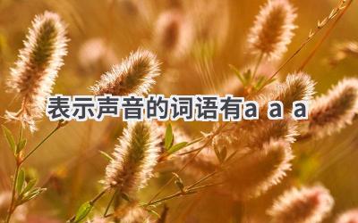 表示声音的词语有aaa
