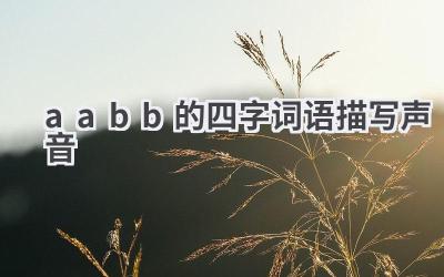 aabb的四字词语描写声音