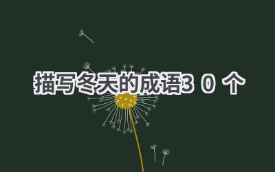 描写冬天的成语30个