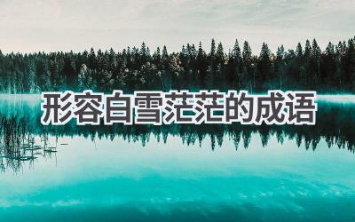形容白雪茫茫的成语