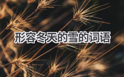 形容冬天的雪的词语