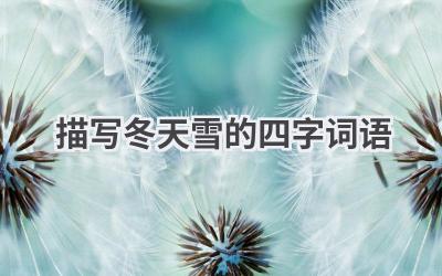 描写冬天雪的四字词语