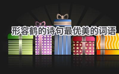 形容鹤的诗句最优美的词语