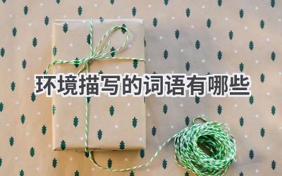 环境描写的词语有哪些