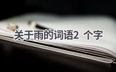 关于雨的词语2个字