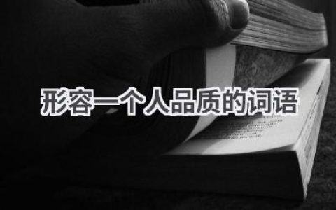 形容一个人品质的词语