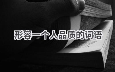形容一个人品质的词语