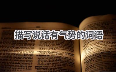 描写说话有气势的词语