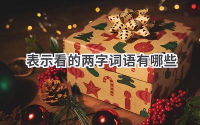 表示看的两字词语有哪些