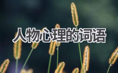 人物心理的词语