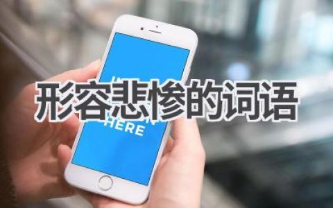 形容悲惨的词语