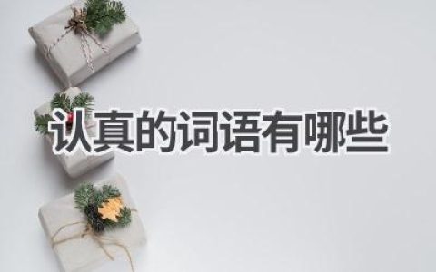 认真的词语有哪些