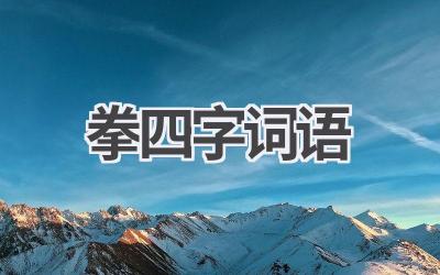 拳四字词语