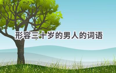 形容三十岁的男人的词语