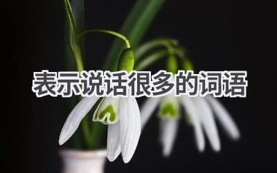 表示说话很多的词语